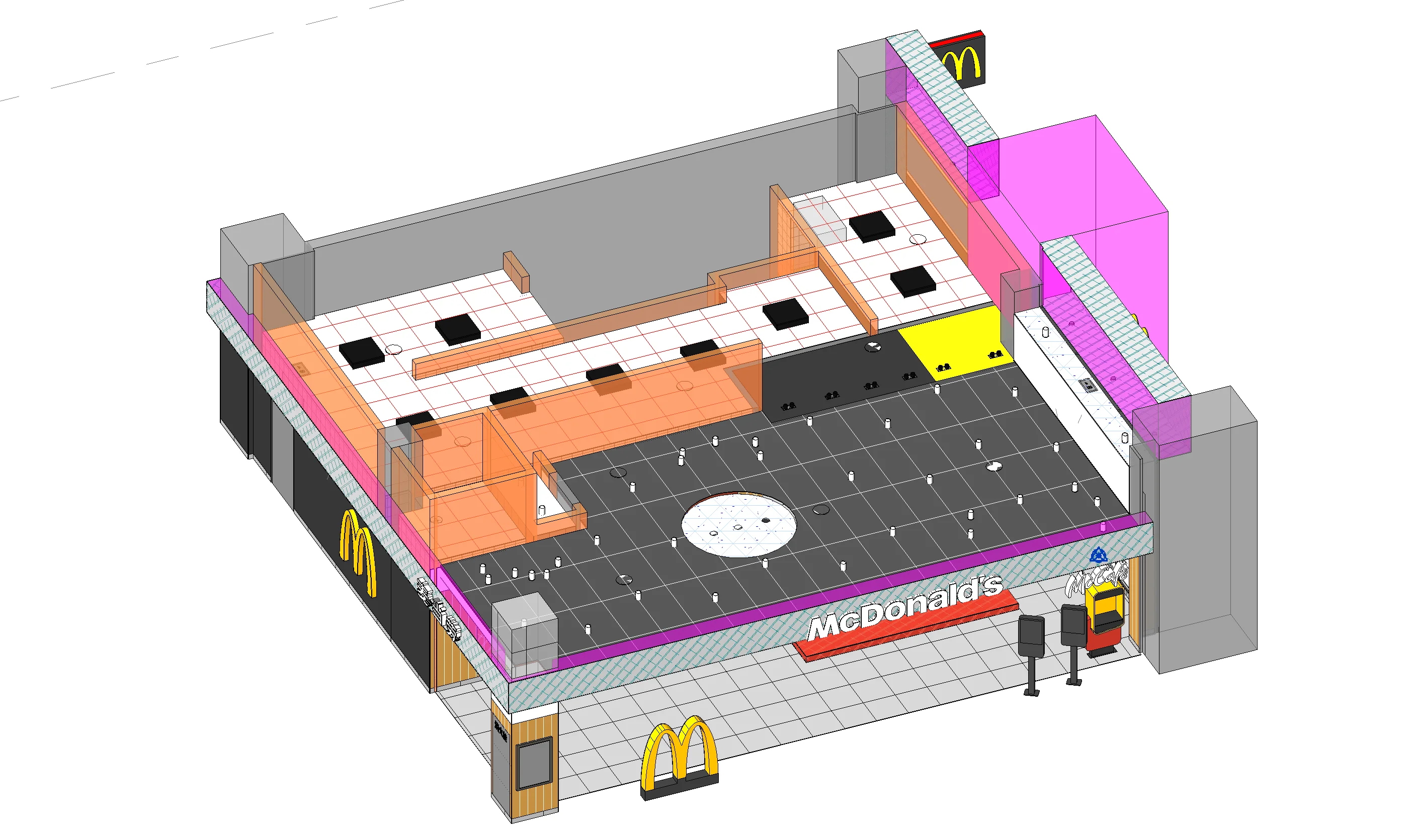 BIM 3D 模型 — 门店内部